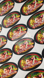 Oval & Arched Logo Stickers Printing Service (Price Per Sheet)