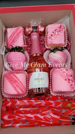 Valentine Small Barefoot Bubbly & Chocolate Covered Treat Gift Boxes (LOCAL PICKUP ONLY)