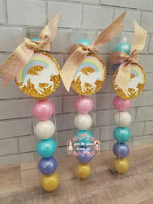 Unicorn Theme Gumball Bubble Gum Party Favors 6 or 12ct