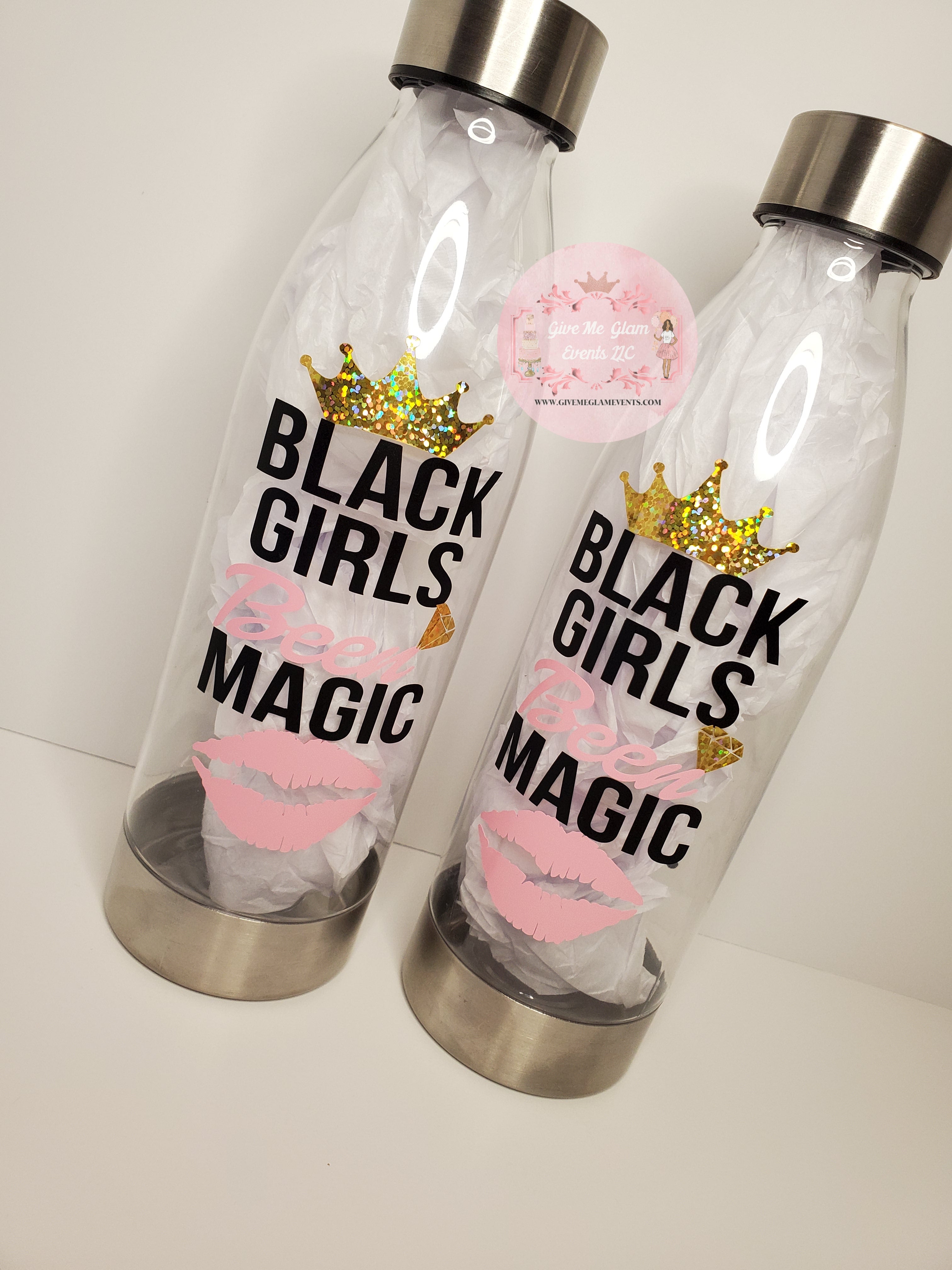 Black Girl Magic - Custom Personalized Water Bottles - Adult Water Bottles