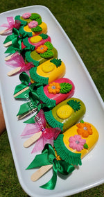 Custom Hawaiian Tropical Luau Theme Cakesicle Treats 1 Dozen  (12ct)