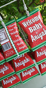 Watermelon Baby Shower Chip Bags - Treat Favor Bags - Digital -Printed - Assembled