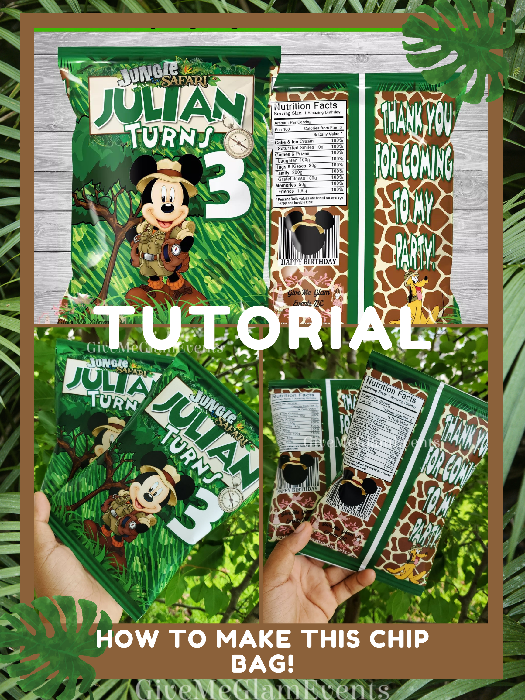 Jungle Safari Theme Chip Bag Tutorial (MS Publisher)