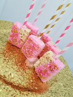 Little Princess Pink & Gold Theme Chocolate Dipped Rice Krispie Treats