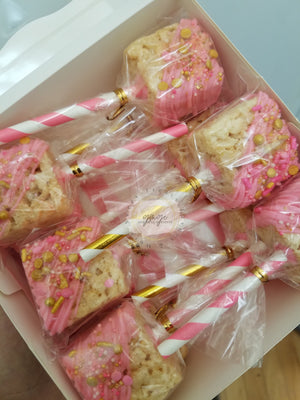 Custom Order For Sonya Little Princess Pink & Gold Theme Rice Krispie Treats