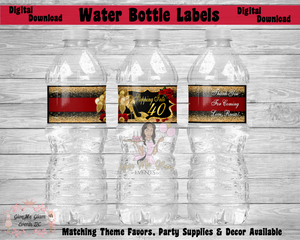 Stepping Into 40 Water Bottle Labels Digital, Printed, Assembled Bottles & Labels