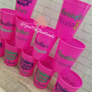 12oz Glitter Kids Tumbler Cup Personalized, Pool Party Favors