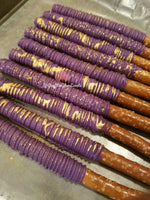 Arabian Nights Moroccan Theme Chocolate Covered Splatter Pretzels Rods 1 Dozen (12ct)