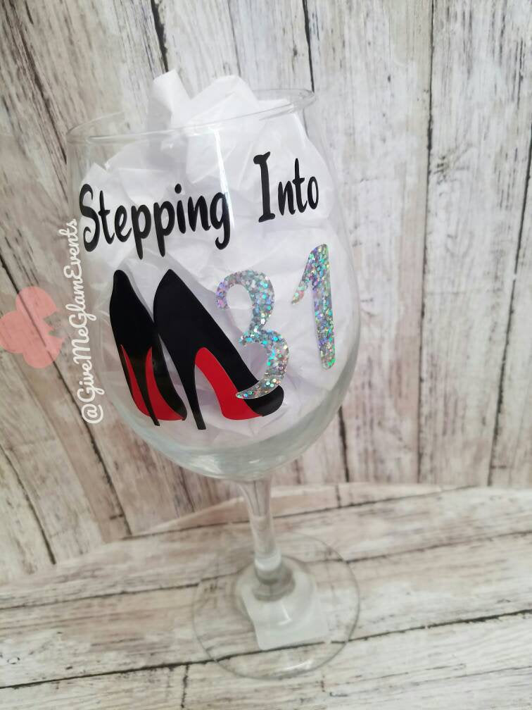 Valentine's Day Customized Glitter Wine Glass - Wine & Champagne