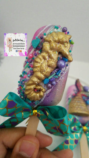 Mermaid Theme Cakesicles Custom Under The Sea Cakesicle Treats 1 Dozen  (12ct)