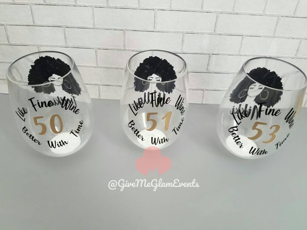 Custom Personalized Stemless Wine Glasses